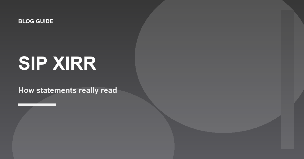 How do I read XIRR on my SIP statement?